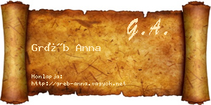 Gréb Anna névjegykártya